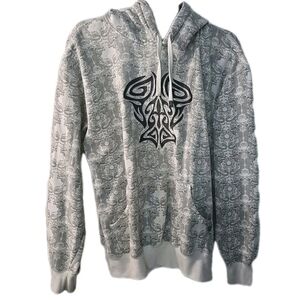 Vintage Y2K Sapphire Lounge Tribal‎ Pullover Hoodie Size Large Rare Jnco Skate